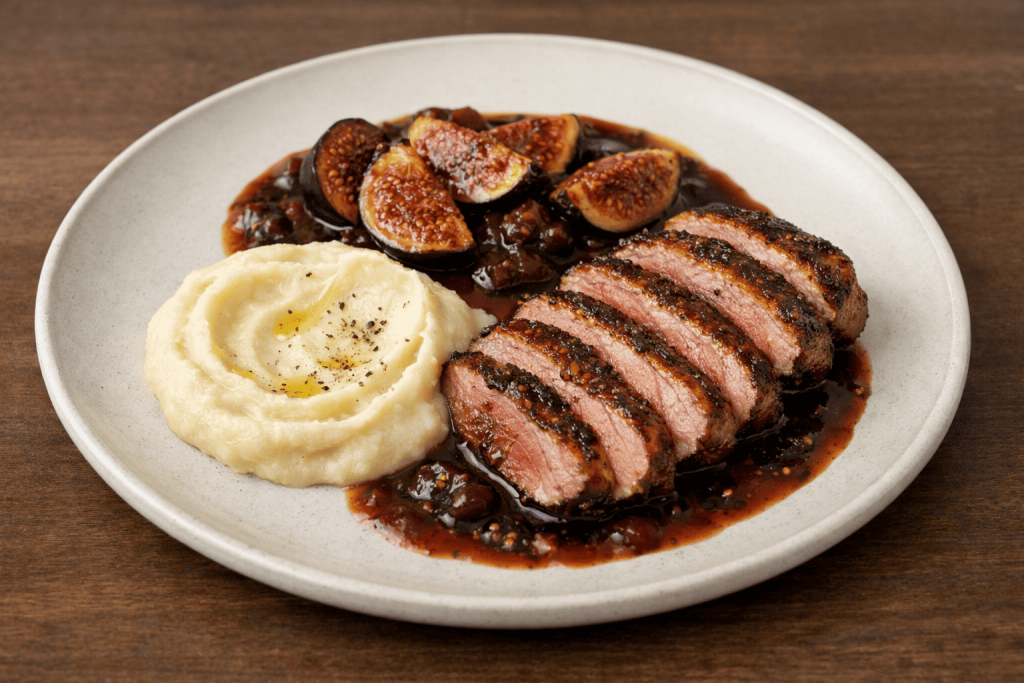 magret-de-canard-aux-figues-avec-puree-de-celeri