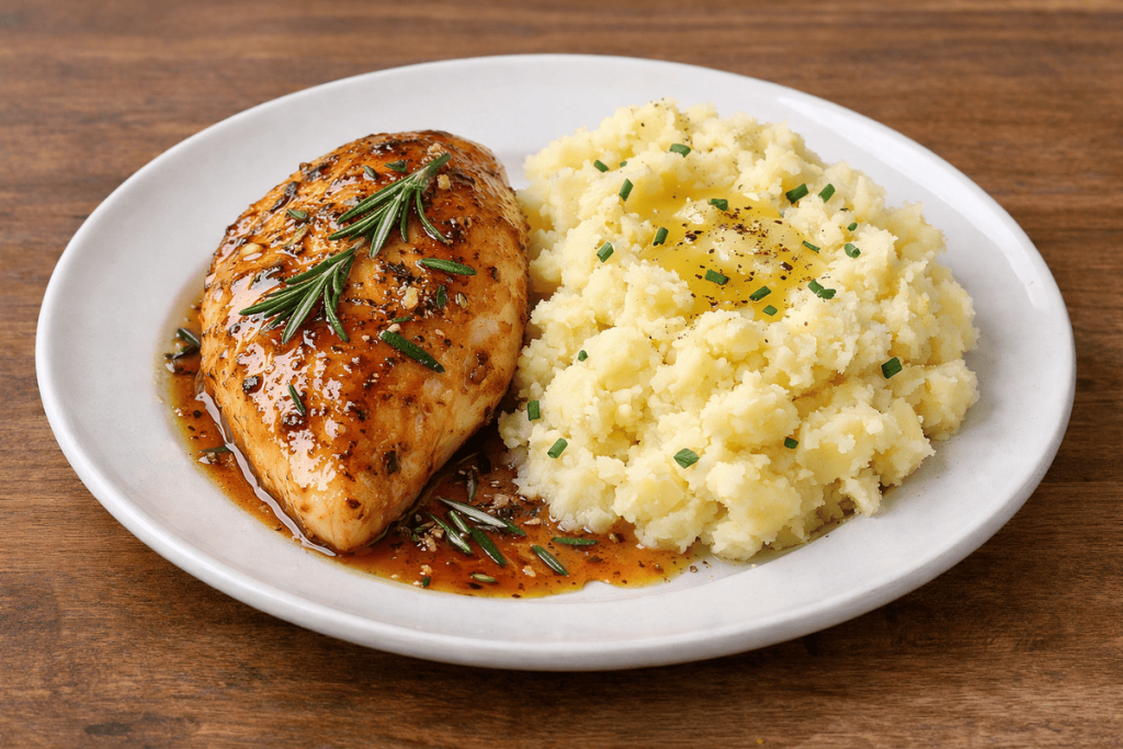 poulet-au-miel-avec-ecrase-de-pommes-de-terre