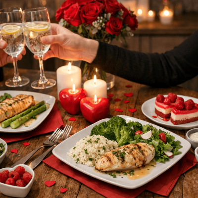 couple-qui-trinque-lors-d-un-diner-de-saint-valentin-a-domicile