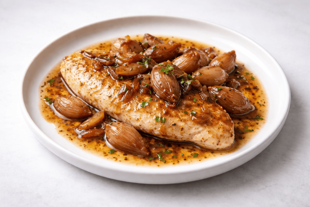 escalope-de-dinde-aux-echalotes-confites