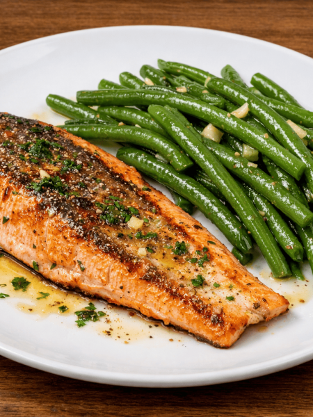 filet-de-truite-et-haricots-verts