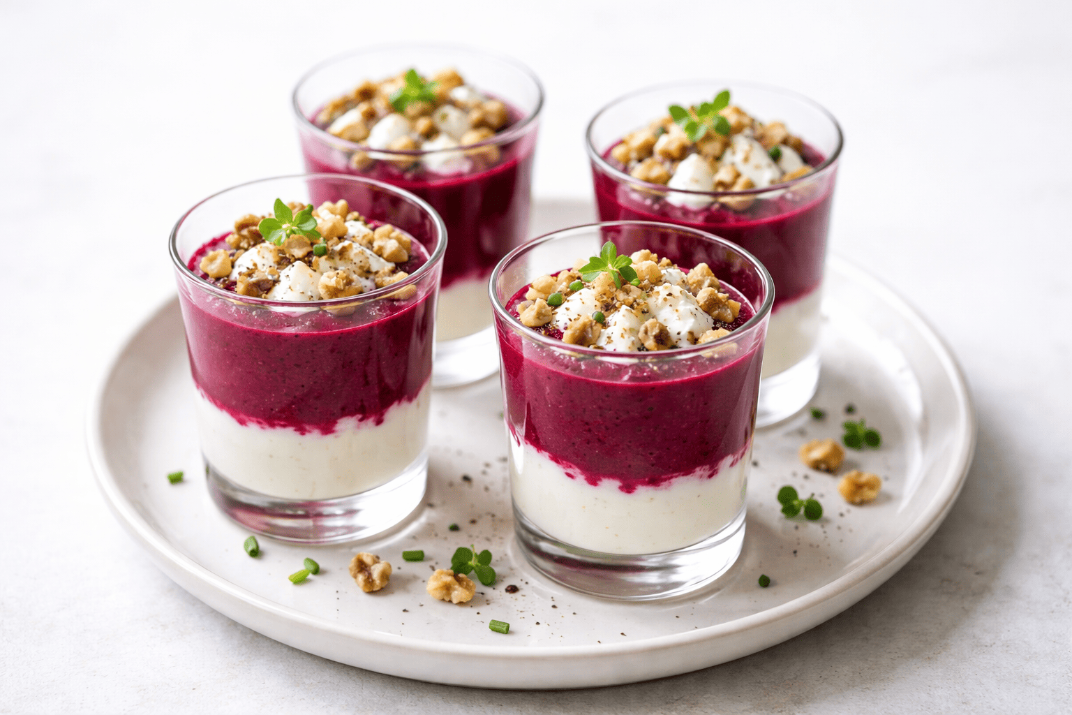 Verrines betterave-chèvre frais - Survie en cuisine